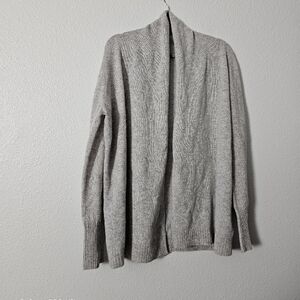 Cozy  Tahari Casmere Gray Open Front Cardigan Sz L